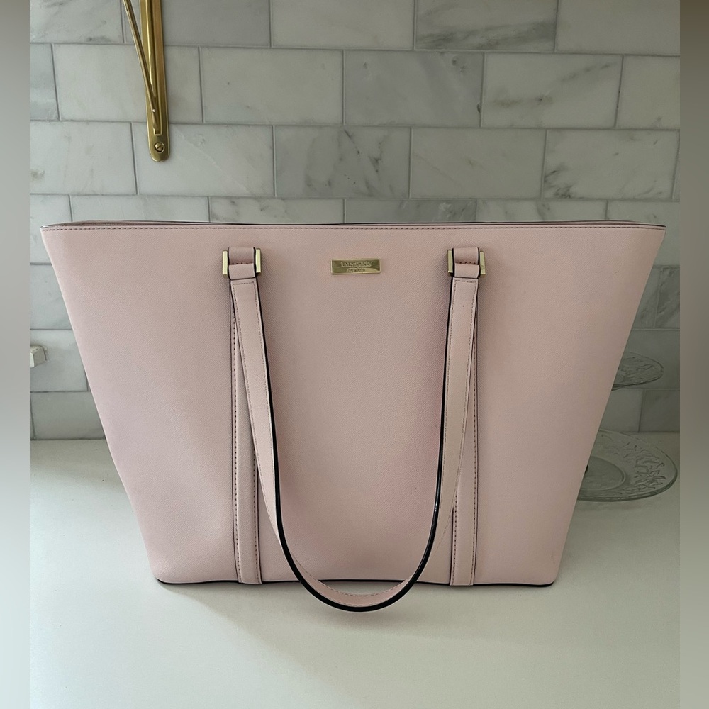 Large pink kate spade tote purse